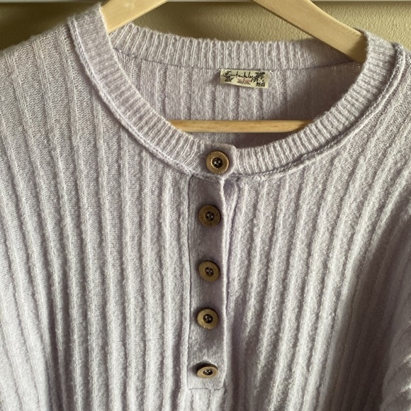 Free People Around the Clock Pullover Oversize Sweater Tunic Lavender Size XS - Picture 6 of 16